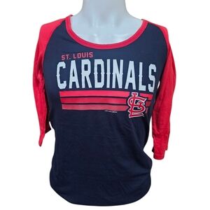 St. Louis Cardinals Women’s 3/4 Sleeve Raglan‎ Baseball Tee – Size Small
